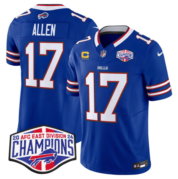Buffalo Bills #17 Josh Allen Royal 2024-25 F.U.S.E. AFC East Division Champions With 4-Star C Patch Limited Stitched Jersey - Zenithce