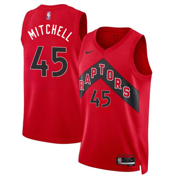 Toronto Raptors #45 Davion Mitchell Red Icon Edition Stitched Jersey - Zenithce