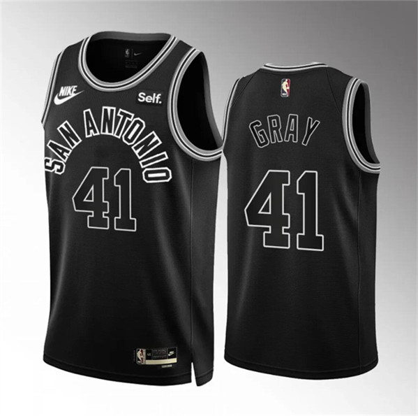 San Antonio Spurs #41 Raiquan Gray 2022-23 Black Classic Edition Stitched Jersey - Zenithce
