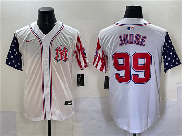 New York Yankees #99 Aaron Judge White 2025 Independence Day Vapor Limited Stitched Jersey - Zenithce