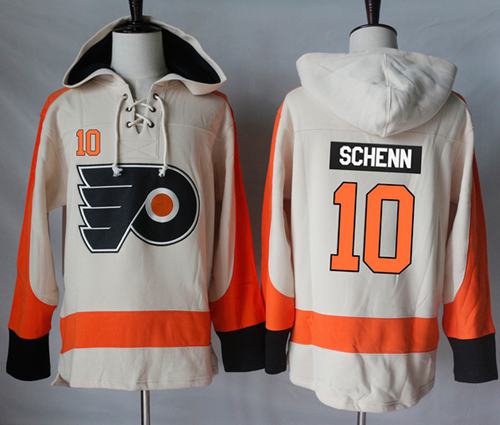 Flyers #10 Brayden Schenn Cream Sawyer Hooded Sweatshirt Stitched Jersey - Zenithce