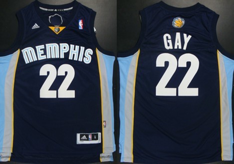 Memphis Grizzlies #22 Rudy Gay Revolution 30 Swingman Navy Blue Jersey - Zenithce
