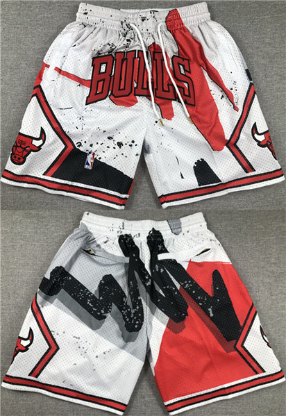 Chicago Bulls White Red Shorts (Run Small) - Zenithce