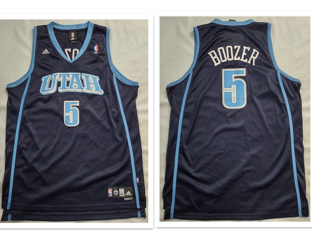 UTAH JAZZ #5 Carlos Boozer Dark Blue ADIDAS SWINGMAN JERSEY - Zenithce