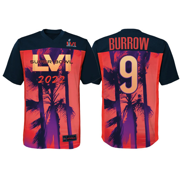 Cincinnati Bengals #9 Joe Burrow Super Bowl LVI Red Black Stitched Jersey - Zenithce