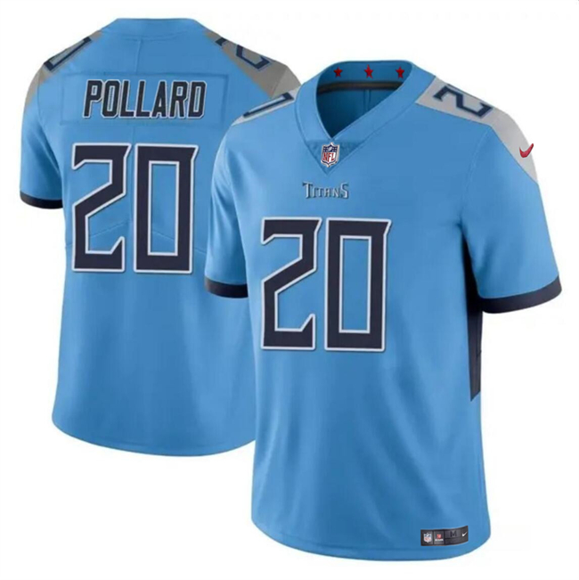Tennessee Titans #20 Tony Pollard Blue Vapor Limited Stitched Jersey - Zenithce