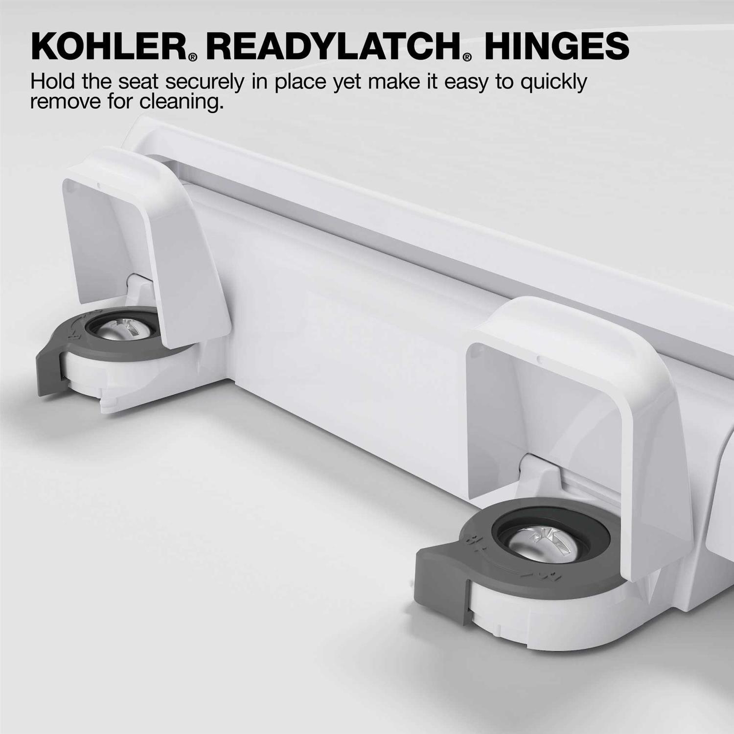 KOHLER Hyten Elevated Quiet-Close Round-front Toilet Seat K-25876-0 - Zenithce