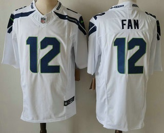 Seattle Seahawks #12 Fan Limited FUSE White Vapor Jersey - Zenithce
