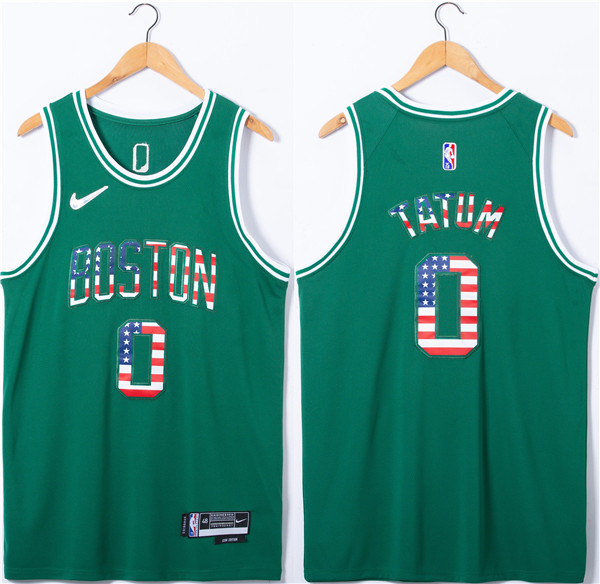 Boston Celtics #0 Jayson Tatum USA Flag Green Stitched Jersey - Zenithce