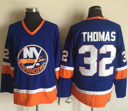 Islanders #32 Thomas Baby Blue CCM Throwback Stitched Jersey - Zenithce