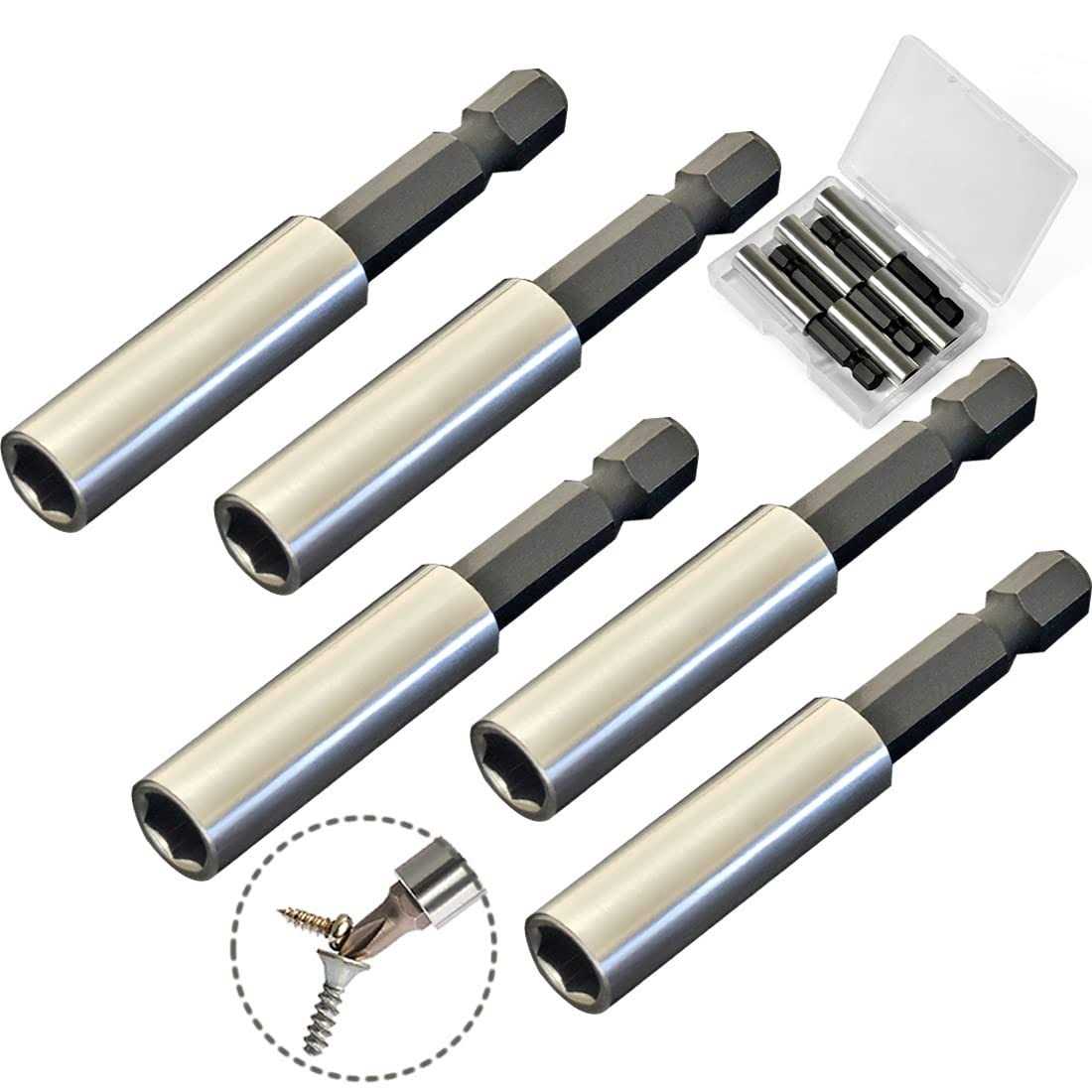TEKPREM 1/4 Inch Magnetic Bit Driver, Screwdriver Handle for Holding Bits Strong Magnet Tip - Zenithce