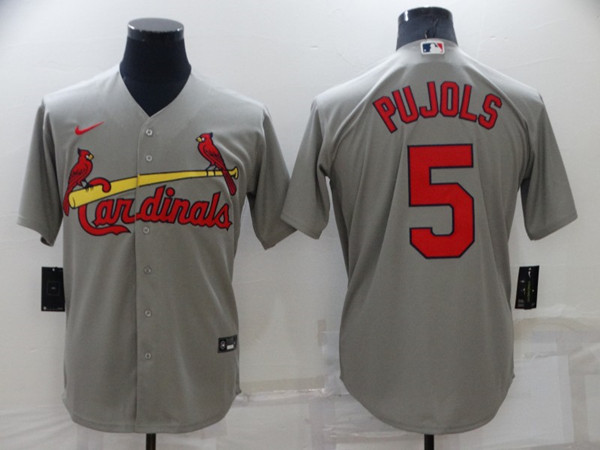 St. Louis Cardinals #5 Albert Pujols Grey Cool Base Stitched Jersey - Zenithce