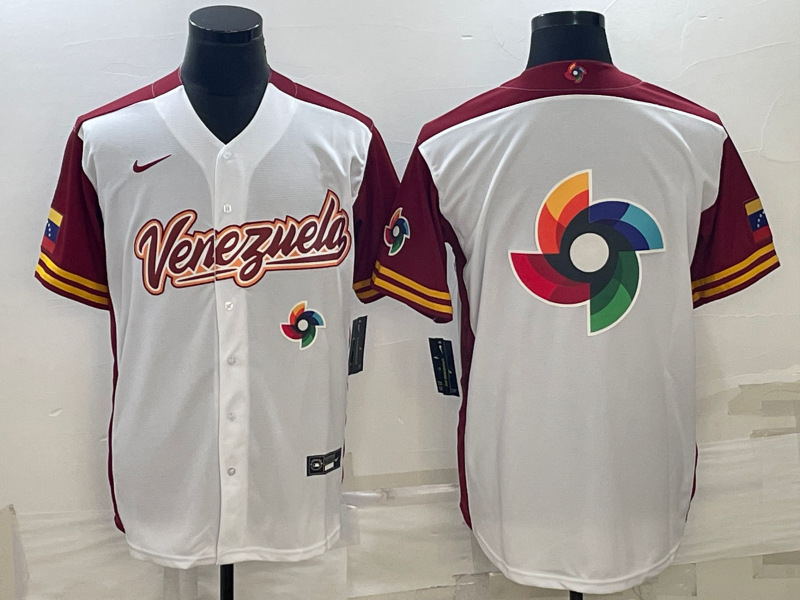 Venezuela 2023 White World Big Logo With Patch Classic Stitched Jersey - Zenithce