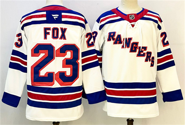 New York Rangers #23 Adam Fox White 2024-25 Away Stitched Jersey - Zenithce