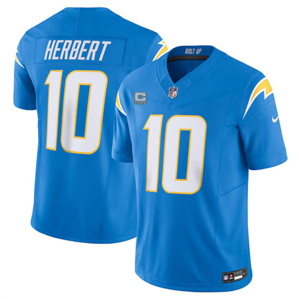 Los Angeles Chargers #10 Justin Herbert Blue 2024 F.U.S.E. With 4-Star C Patch Vapor Limited Stitched Jersey - Zenithce