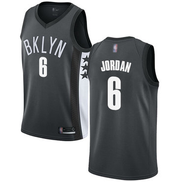 Nets #6 DeAndre Jordan Gray Swingman Statement Edition Jersey - Zenithce