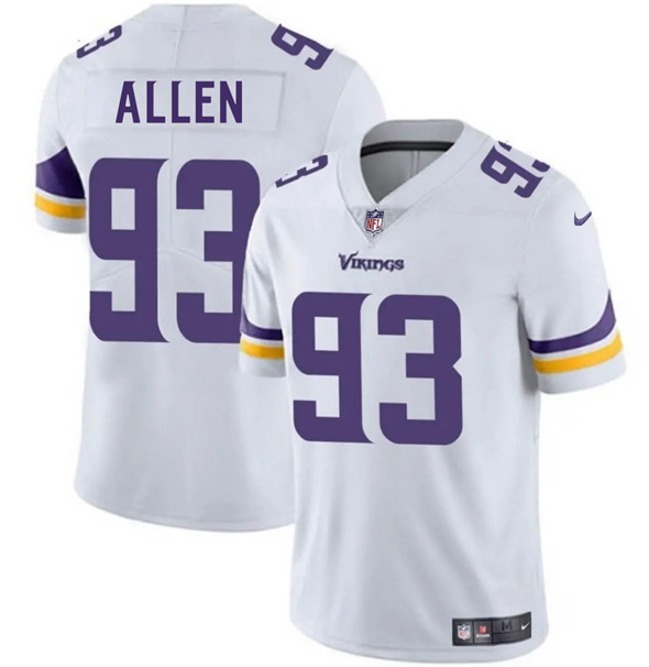 Minnesota Vikings #93 Jonathan Allen White 2025 Vapor Limited Stitched Jersey - Zenithce