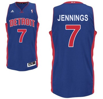 Detroit Pistons #7 Brandon Jennings Blue Swingman Jersey - Zenithce