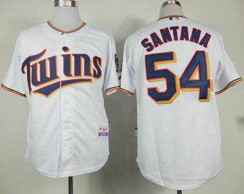 Twins #54 Ervin Santana White Home Cool Base Stitched Jersey - Zenithce
