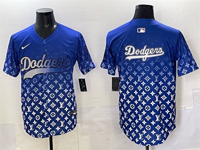 Los Angeles Dodgers Team Big Logo Blue Limited Stitched Jersey - Zenithce