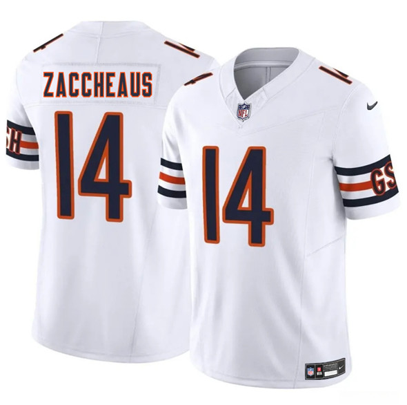 Chicago Bears #14 Olamide Zaccheaus White 2025 F.U.S.E. Vapor Stitched Jersey - Zenithce
