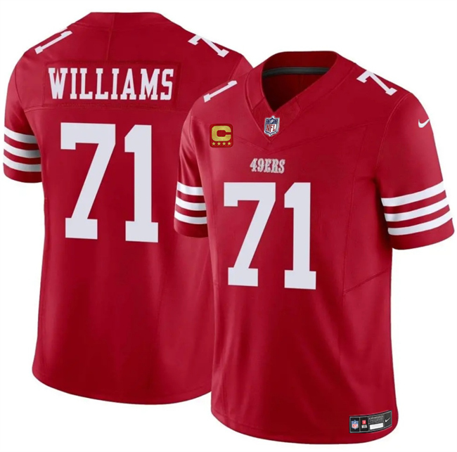 San Francisco 49ers #71 Trent Williams Red 2025 F.U.S.E. With 4-Star C Patch Vapor Untouchable Limited Stitched Jersey - Zenithce