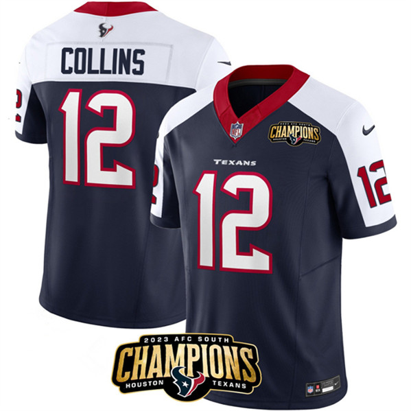 Houston Texans #12 Nico Collins Navy White 2023 F.U.S.E. Vapor Untouchable Limited Stitched Jersey - Zenithce
