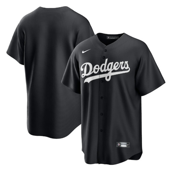 Los Angeles Dodgers Blank Black Cool Base Stitched Baseball Jersey - Zenithce