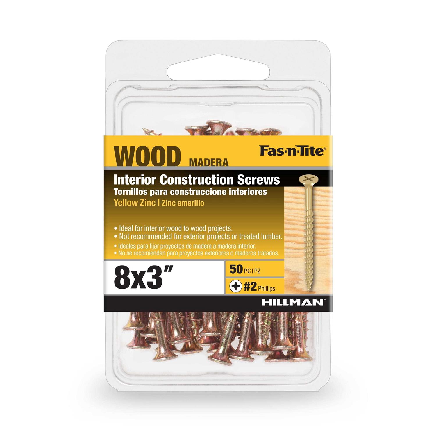 Hillman Fas-n-Tite Interior Wood Screws 8 x - Zenithce