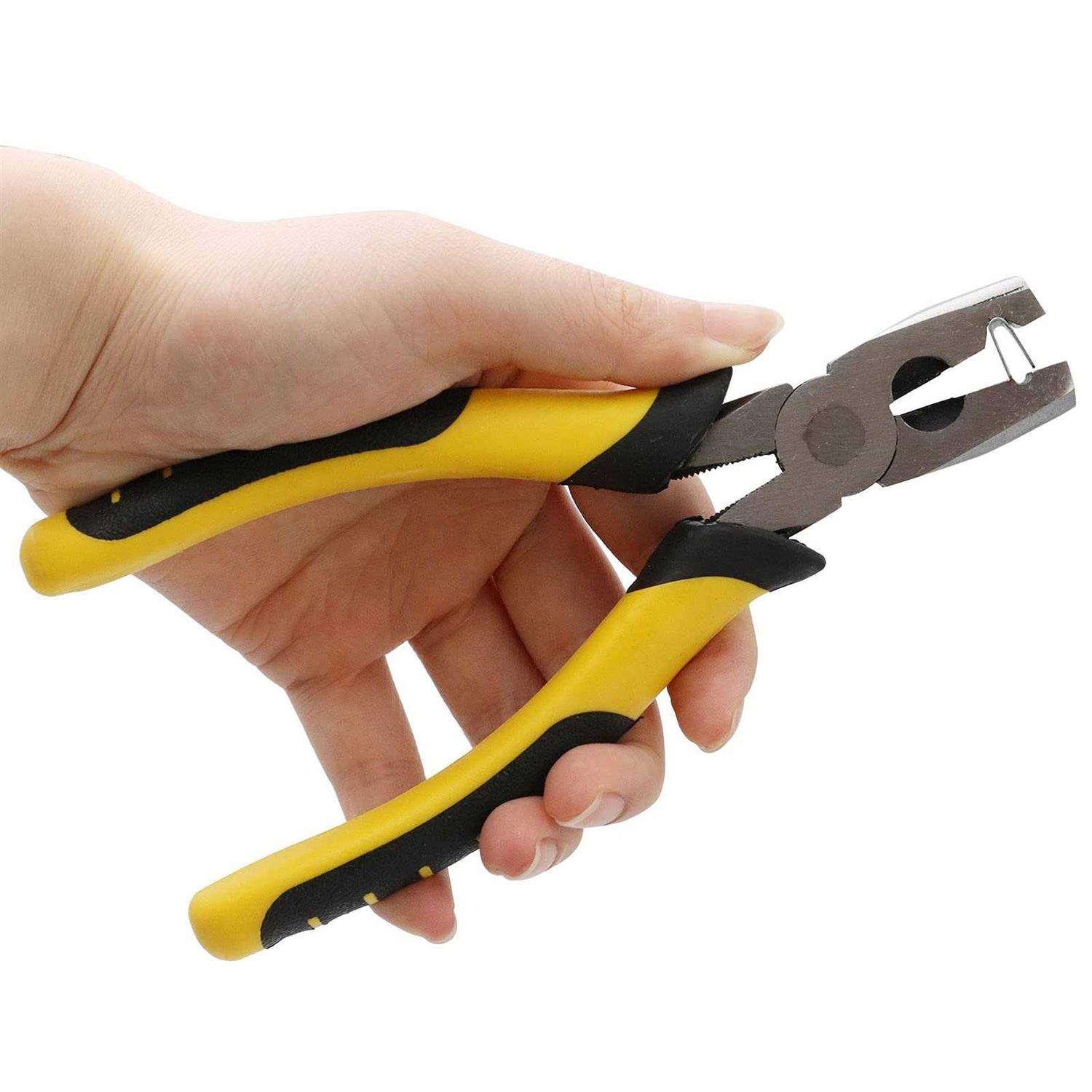 nomal Spring Loaded Hog Ring Pliers Kit with 2500pcs Hog Rings Automatic Fencing Manual Pliers Fastening Clamp Installation Equipment Tool - Zenithce