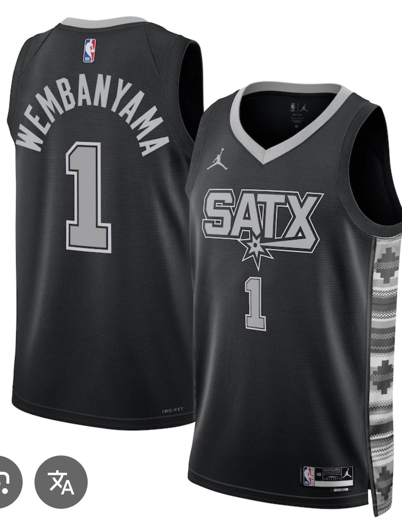 San Antonio Spurs #1 Victor Wembanyama Black 2025 Statement Edition Stitched Jersey - Zenithce