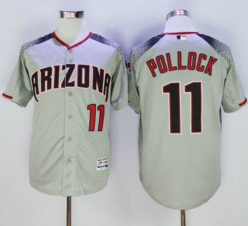 Diamondbacks #11 A. J. Pollock Gray Brick New Cool Base Stitched Jersey - Zenithce