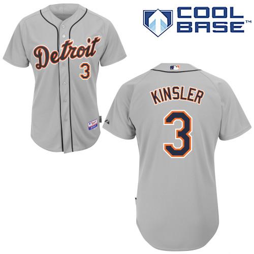 Tigers #3 Ian Kinsler Grey Cool Base Stitched Jersey - Zenithce