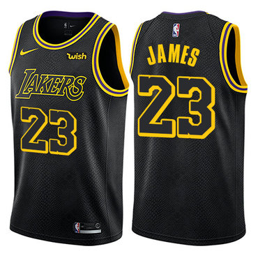 Los Angeles Lakers #23 LeBron James Black Swingman City Edition Jersey - Zenithce