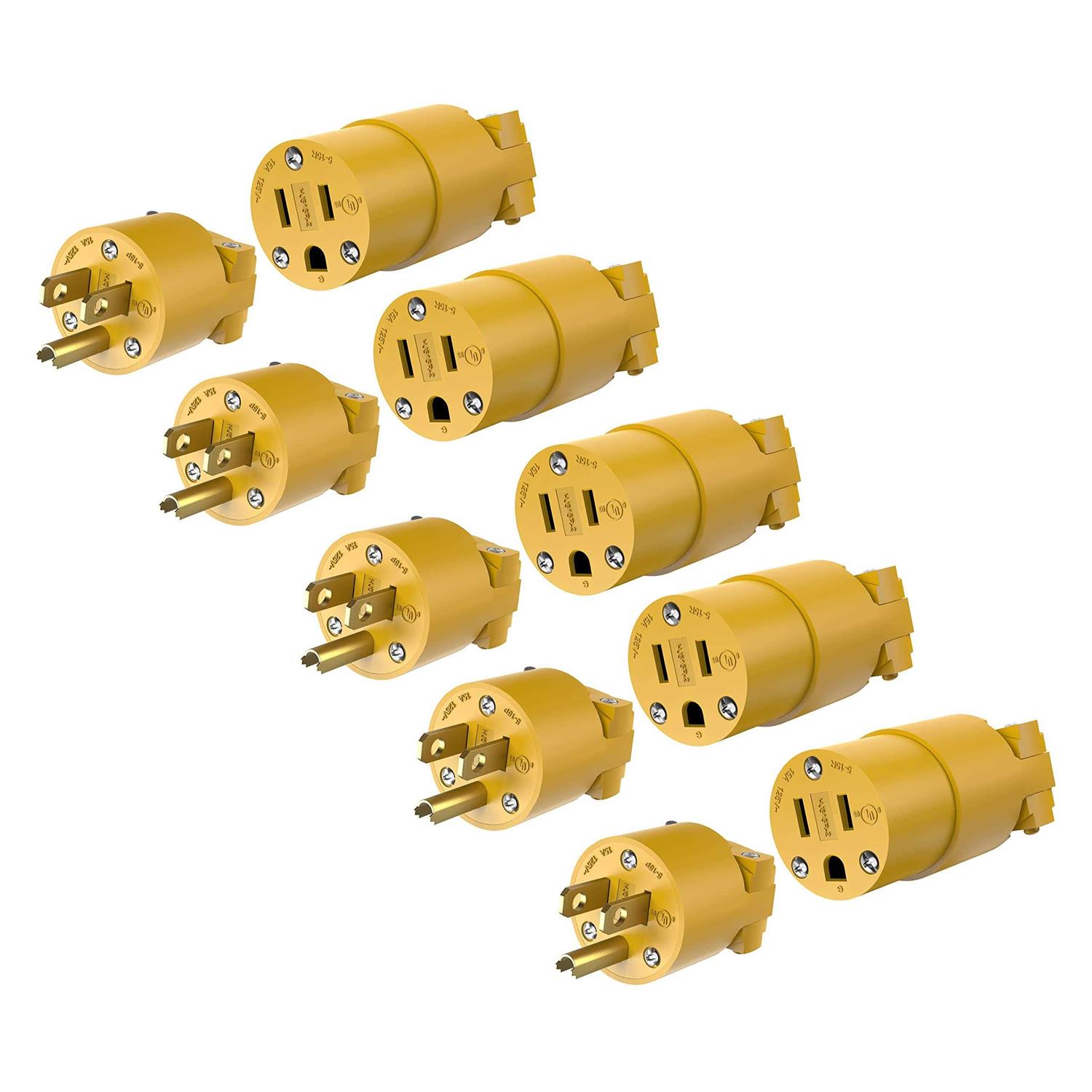Enerlites Electrical Replacement Plug Connector Set, Extension Cord Ends Male and Female - Zenithce