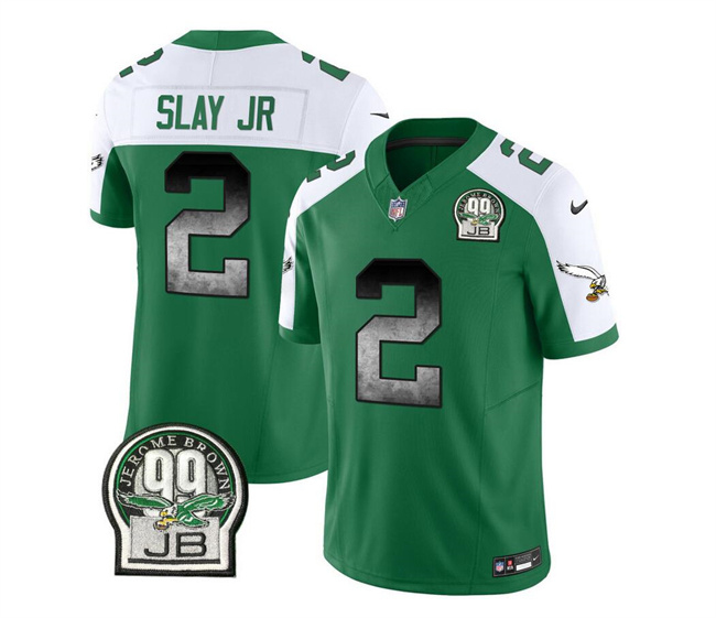 Philadelphia Eagles #2 Darius Slay JR Green White 2023 F.U.S.E. Throwback Vapor Untouchable Limited Stitched Jersey - Zenithce