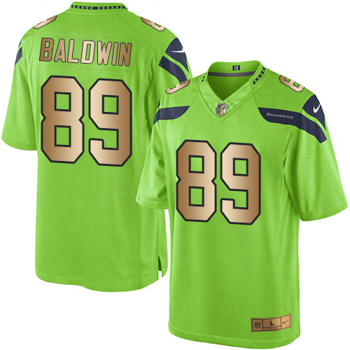 Seahawks #89 Doug Baldwin Green Stitched Limited Gold Rush Nike Jersey - Zenithce