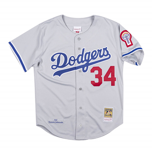 Los Angeles Dodgers #34 Fernando Valenzuela Grey Stitched Baseball Jersey - Zenithce