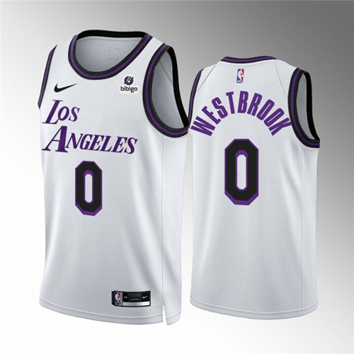 Los Angeles Lakers #0 Russell Westbrook White City Edition Stitched Jersey - Zenithce