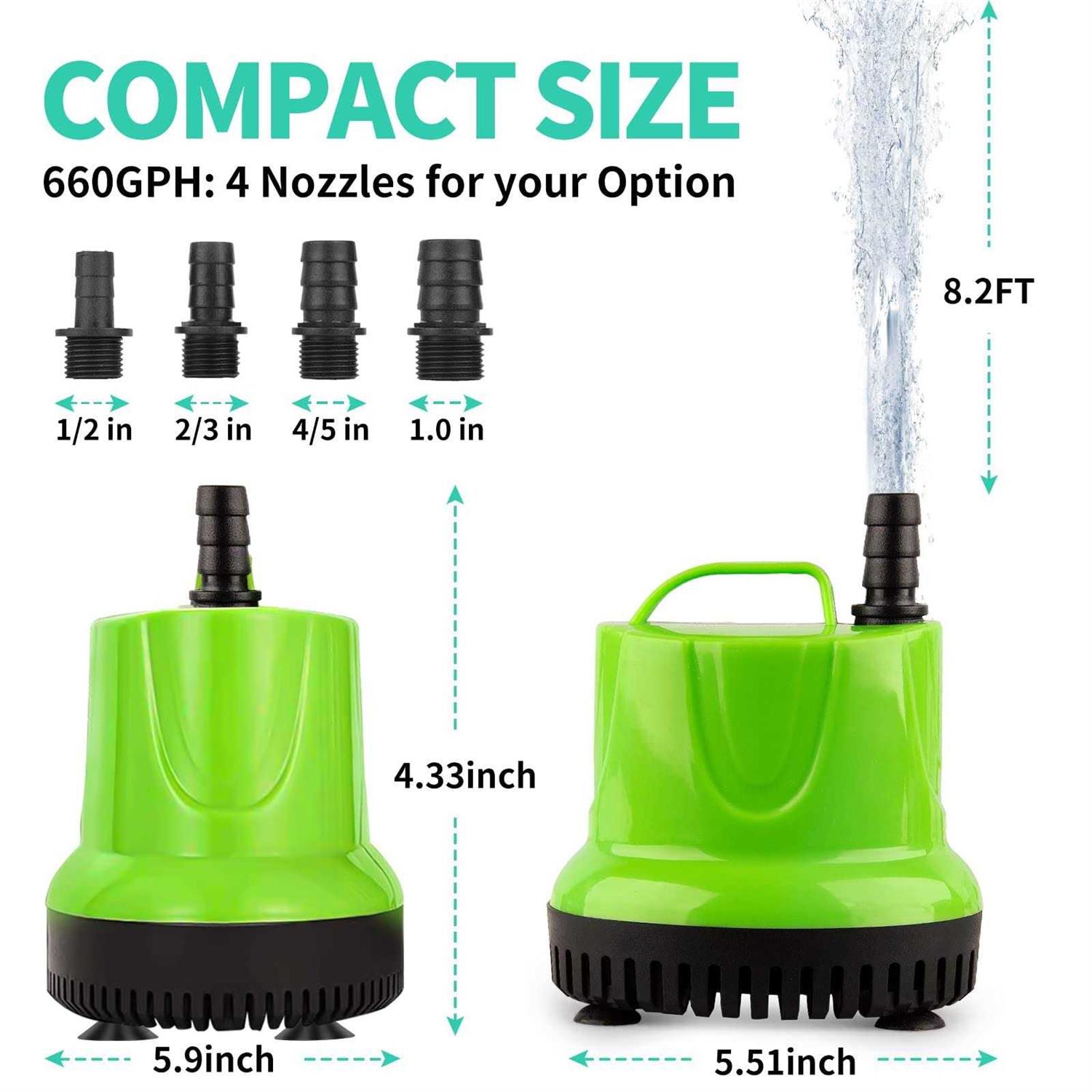 Freesea 845 GPH 60W Submersible Water Pump for Pond Aquarium Hydroponics Fish Tank Fountain Waterfall - Zenithce