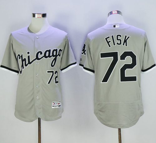 White Sox #72 Carlton Fisk Grey Flexbase Authentic Collection Stitched Jersey - Zenithce