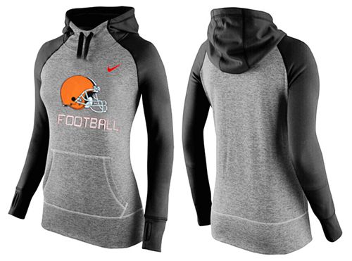 Women's Nike Cleveland Browns Performance Hoodie Grey   Black - Zenithce