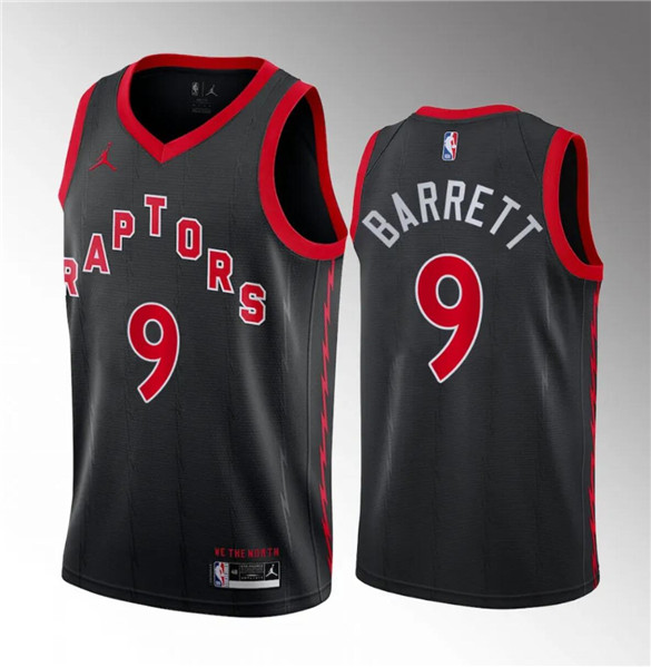 Toronto Raptors #9 RJ Barrett Black Statement Edition Stitched Jersey - Zenithce