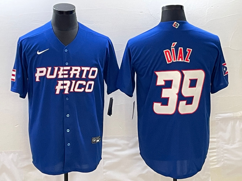 Puerto Rico #39 Edwin Díaz 2023 Royal World Classic Stitched Jersey - Zenithce