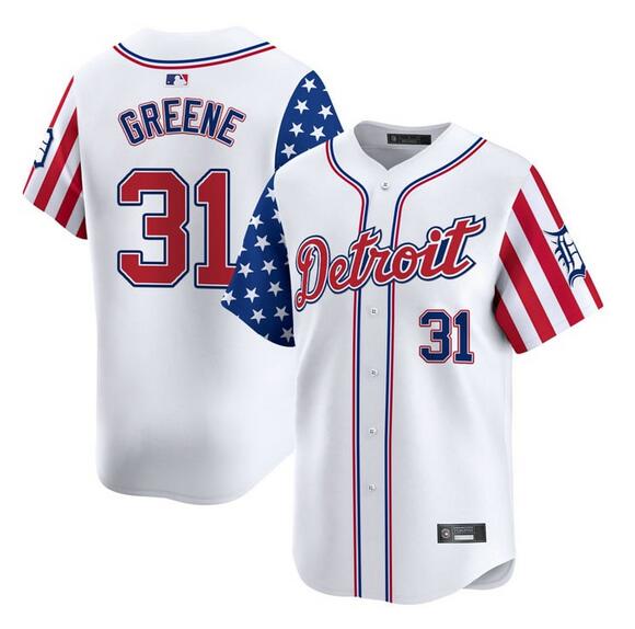Detroit Tigers #31 Riley Greene White 2025 Independence Day Vapor Premier Limited Stitched Jersey - Zenithce