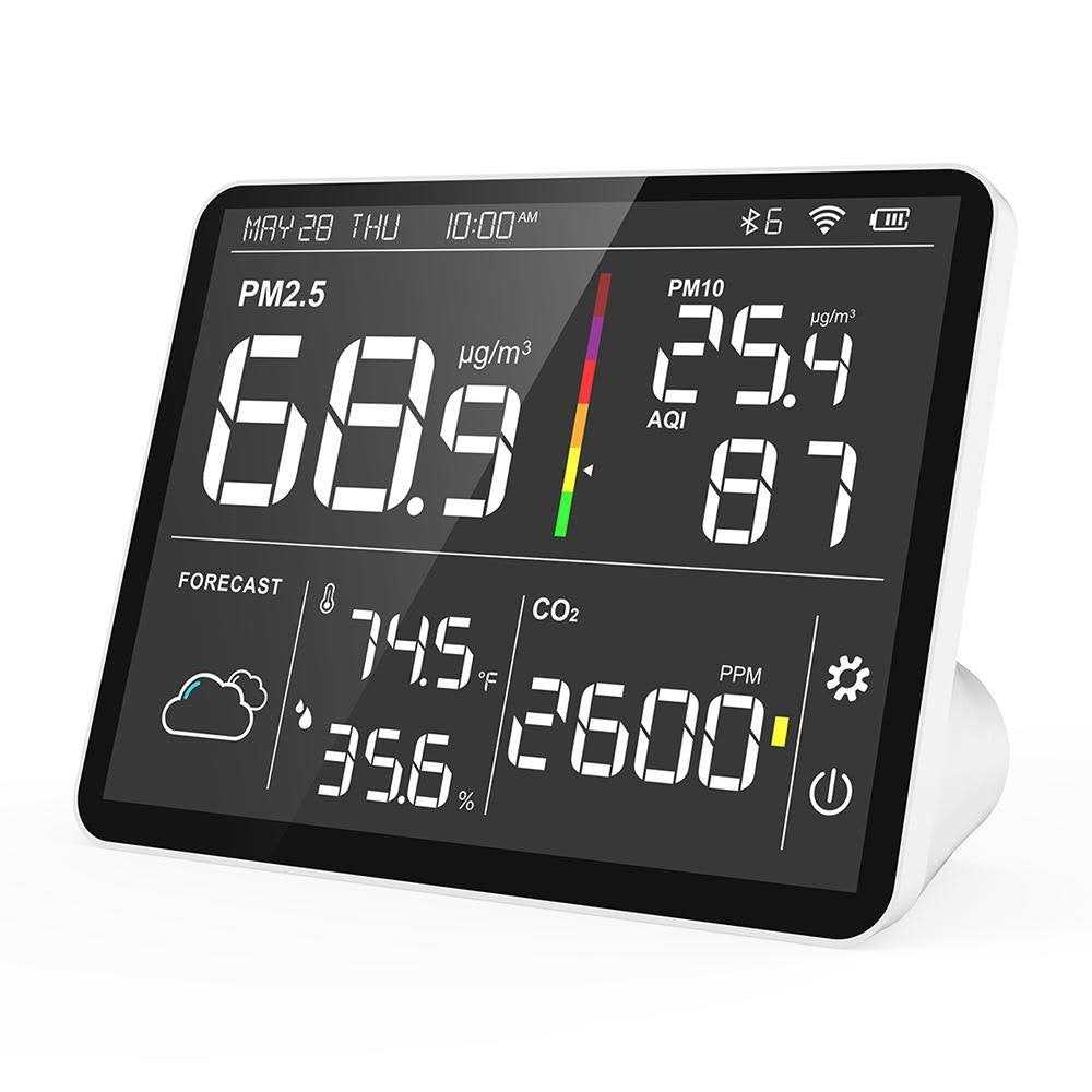 Temtop Air Quality Monitor Carbon Dioxide PM2.5 Pm10 Formaldehyde Temperature Humidity Air Detector - Zenithce