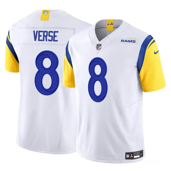 Los Angeles Rams #8 Jared Verse White 2024 Draft F.U.S.E. Vapor Untouchable Stitched Jersey - Zenithce