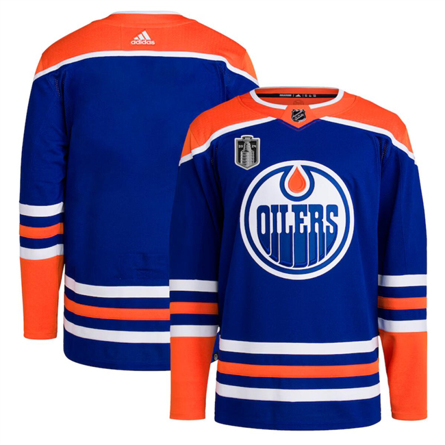 Edmonton Oilers Blank Royal 2024 Stanley Cup Final Patch Stitched Jersey - Zenithce