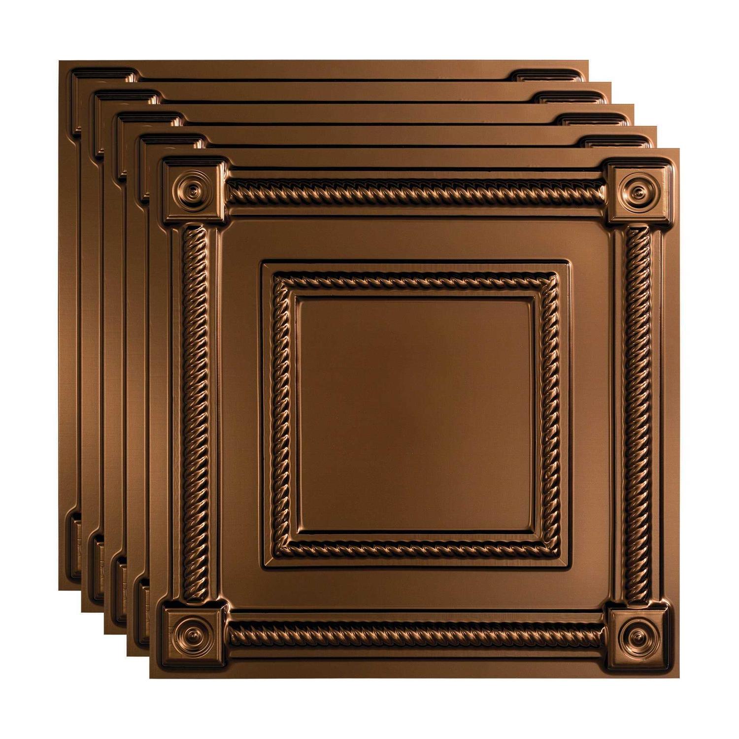 Fasade Coffer Decorative Vinyl 2ft x 2ft Lay In Ceiling Tile - Zenithce