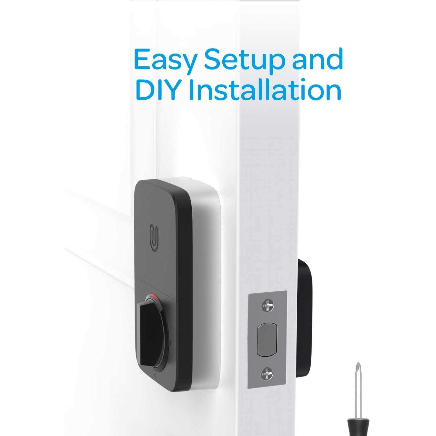 Ultraloq U-Bolt Black Wi-Fi Deadbolt Smart Lock with Passage Handle - Zenithce